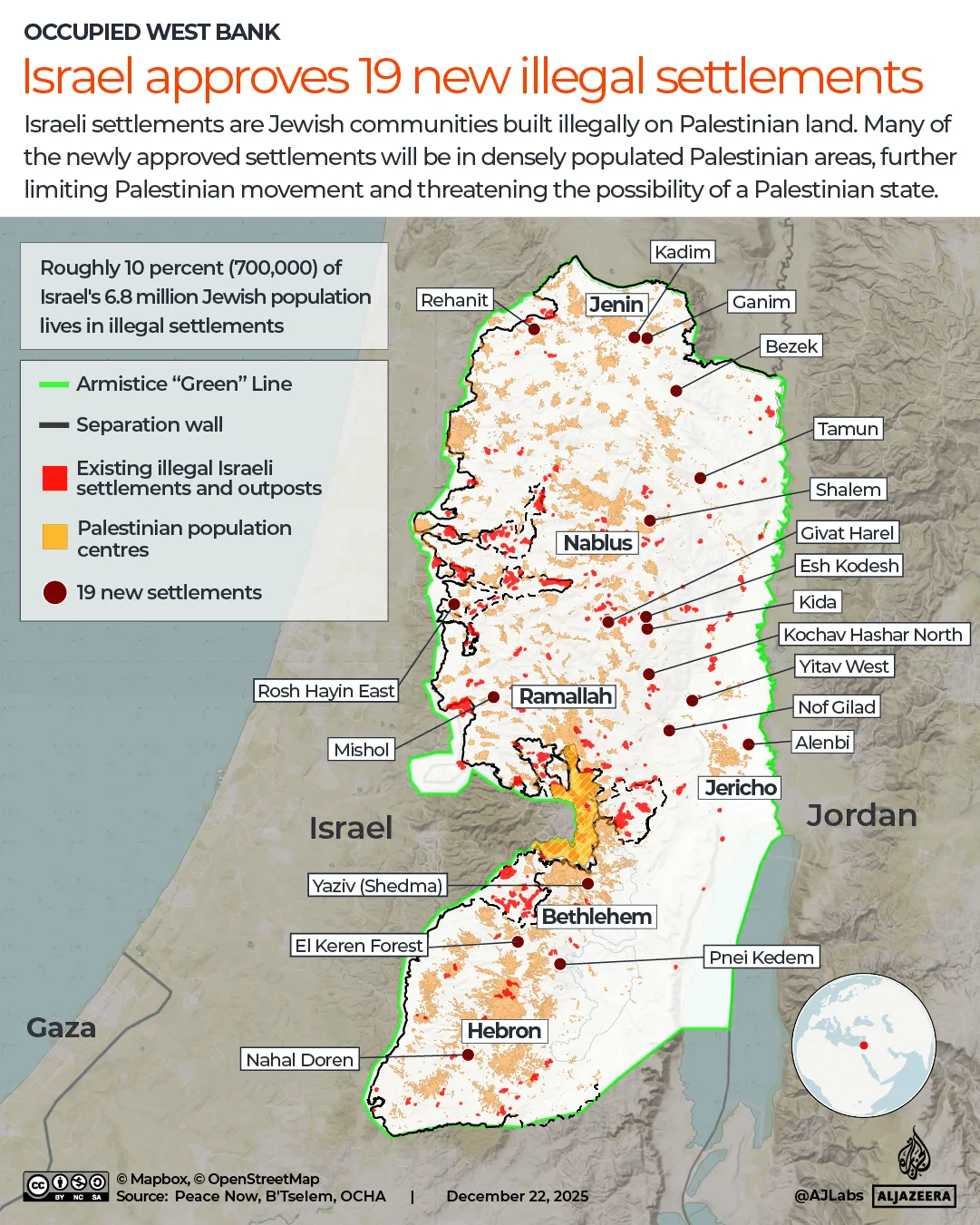 INTERACTIF - Cisjordanie occupée - Israël approuve 19 nouvelles colonies illégales-1766394958