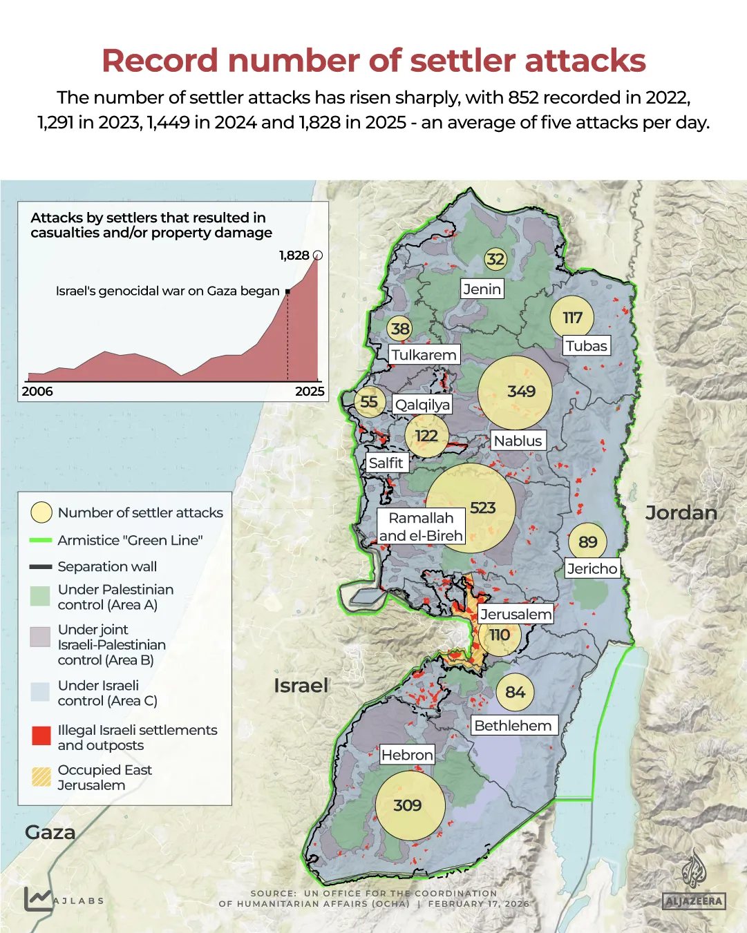 INTERACTIF - Attaques de colons en Cisjordanie occupée (2024-2025) - Cisjordanie - 14 octobre 2025-1771321248