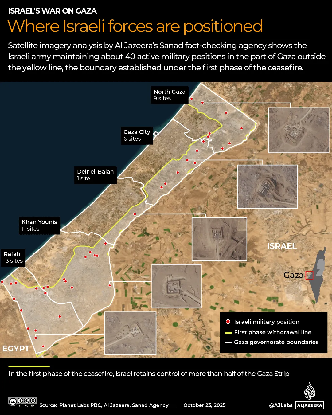 INTERACTIF - Où les forces israéliennes sont positionnées ligne jaune carte de Gaza-1761200950