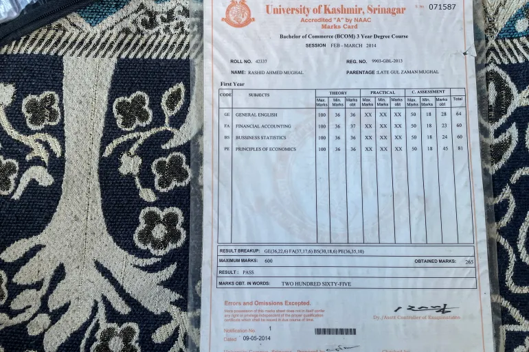 B com degree of Rashid AHmad Mughal