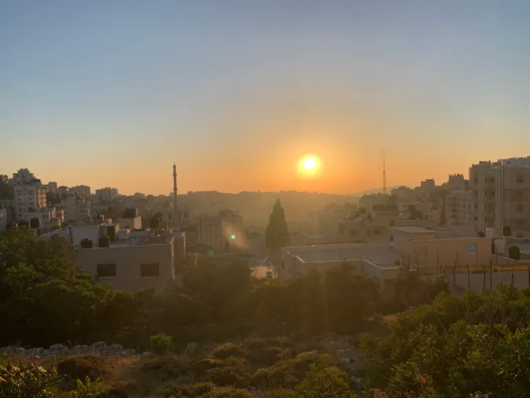 Coucher de soleil sur Ramallah