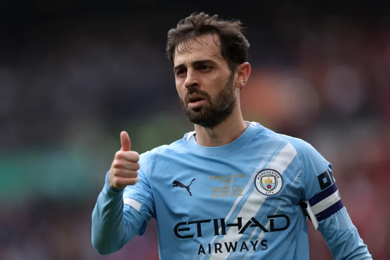 LONDRES, ANGLETERRE – 22 MARS : Bernardo Silva de Manchester City lors du match final de la Coupe Carabao Arsenal et entre Manchester City au stade Wembley le 22 mars 2026 à Londres, Angleterre. (Photo de Justin Setterfield/Getty Images)