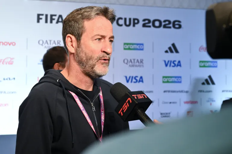 L'entraîneur-chef espagnol du Panama, Thomas Christiansen, s'entretient avec la presse après l'annonce du calendrier officiel des matches de la Coupe du Monde de la FIFA 2026 à Washington, DC, le 6 décembre 2025. (Photo de Roberto SCHMIDT / AFP)