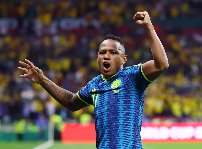 Football football - coupe du monde de la FIFA 2026 - Groupe K - Ouzbékistan / Colombie - Estadio Azteca, Mexico, Mexique - 17 juin 2026 Jaminton Campaz, en Colombie, célèbre après le match REUTERS/Eloisa Sanchez