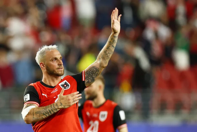 Marko Arnautovic, en Autriche, célèbre après le match