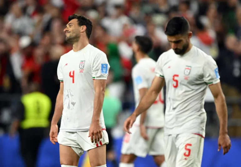 Football football - coupe du monde de la FIFA 2026 - Groupe G - Egypte / Iran - Seattle Stadium, Seattle, Washington, États-Unis - 26 juin 2026 Shoja Khalilzadeh et Milad Mohammadi d'Iran réagissent après que leur deuxième but ait été refusé plus tard IMAGN IMAGES via Reuters/Troy Wayrynen