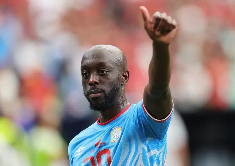 HOUSTON, TEXAS - 17 JUIN : Yoane Wissa #20 de la RD du Congo réagit après le match nul 1-1 lors du match du groupe K de la Coupe du Monde de la FIFA 2026 entre le Portugal et la RD du Congo au stade de Houston le 17 juin 2026 à Houston, Texas. Alex Slitz/Getty Images/AFP (Photo par Alex Slitz / GETTY IMAGES AMÉRIQUE DU NORD / Getty Images via AFP)
