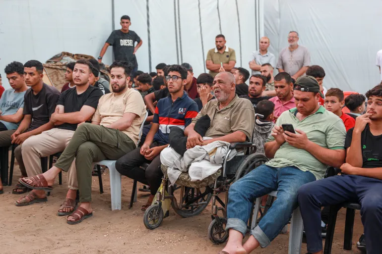 Les habitants de Gaza regardent le match de la Coupe du Monde de la FIFA