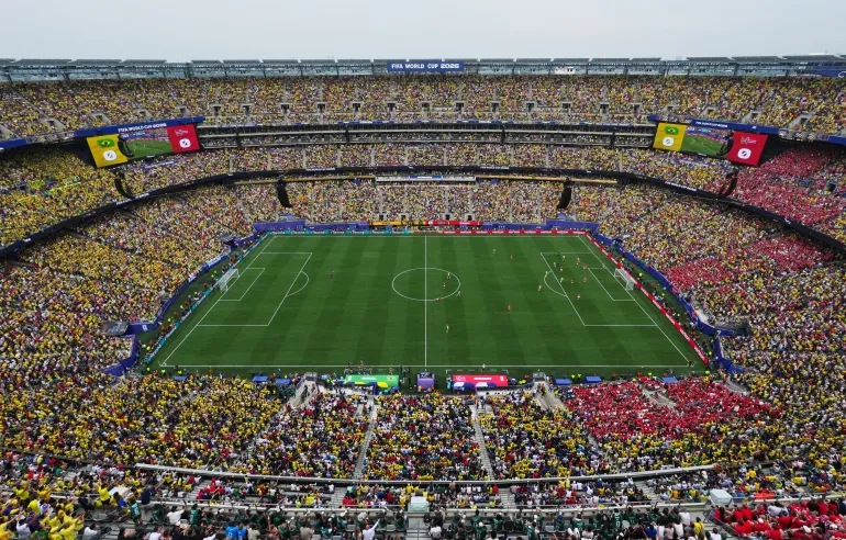 Football football - coupe du monde de la FIFA 2026 - Round de 16 - Brésil / Norvège - New York New Jersey Stadium, East Rutherford, New Jersey, États-Unis - 5 juillet 2026 vue générale de l'action pendant le match REUTERS/Omar Aziz