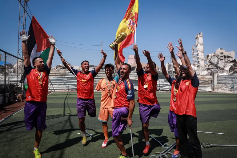 Des footballeurs palestiniens amputés expriment leur soutien à l'Espagne avant la finale du 19 juillet 2026 contre l'Argentine
